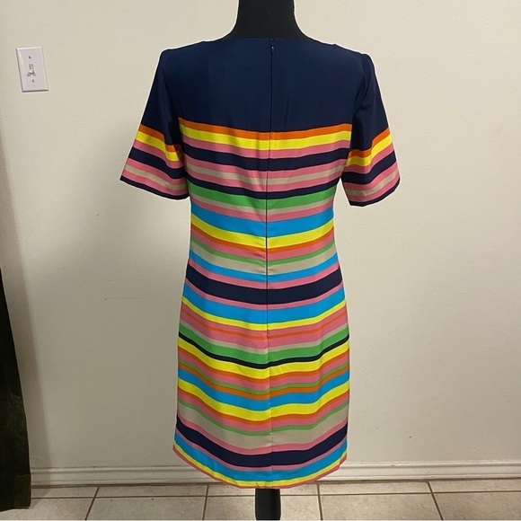 Trina Turk Dress Women’s Size 2 Navy & Multi Color stripe shift dress - Picture 5 of 16